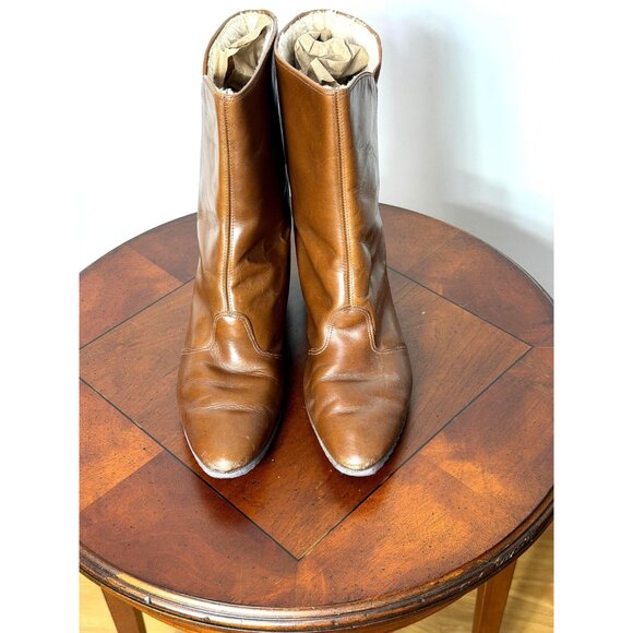 1970s/80s leather boots with fur lining by Tootsie Boots Sandler of Boston - Picture 3 of 8